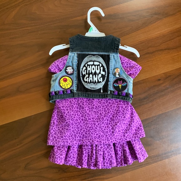 DIY Punk Vest “Ghoul Gang” 12-18 months 🖤💀💖🤘😎 - Picture 8 of 13